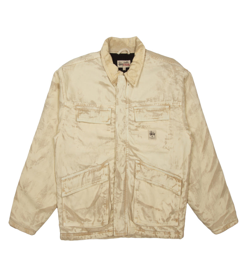 Distressed Canvas Shop Jacket (Khaki)