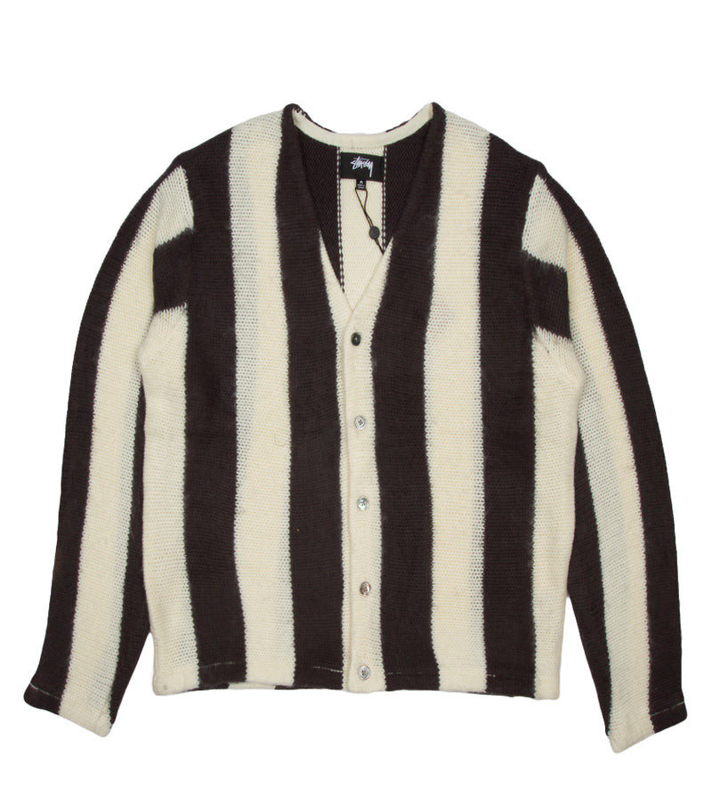 Stripe Brushed Cardigan (Natural)