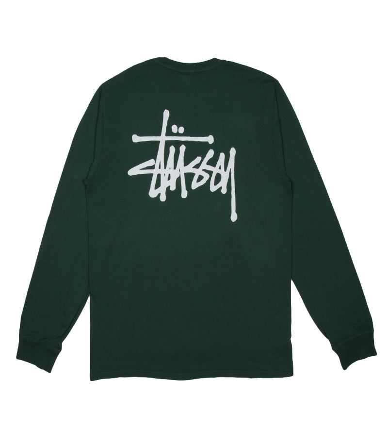 Basic Stussy Pigment Dyed L/S Tee (Forest)