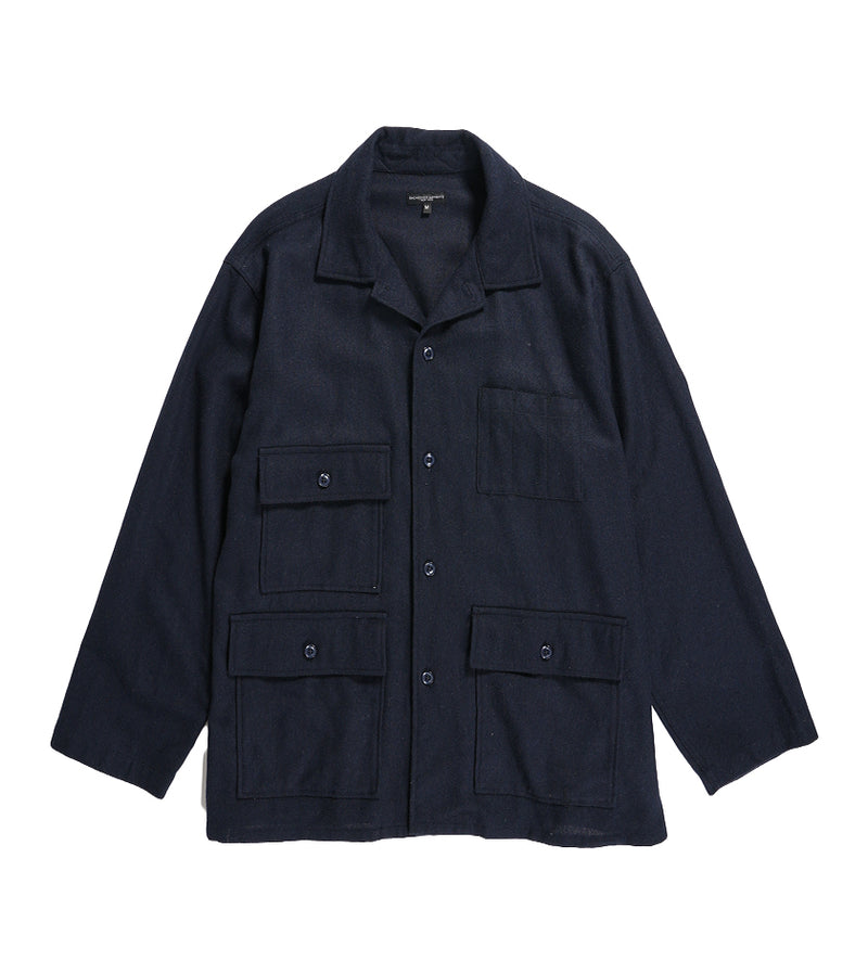 BA Shirt Jacket (Navy Solid Poly Wool Flannel)
