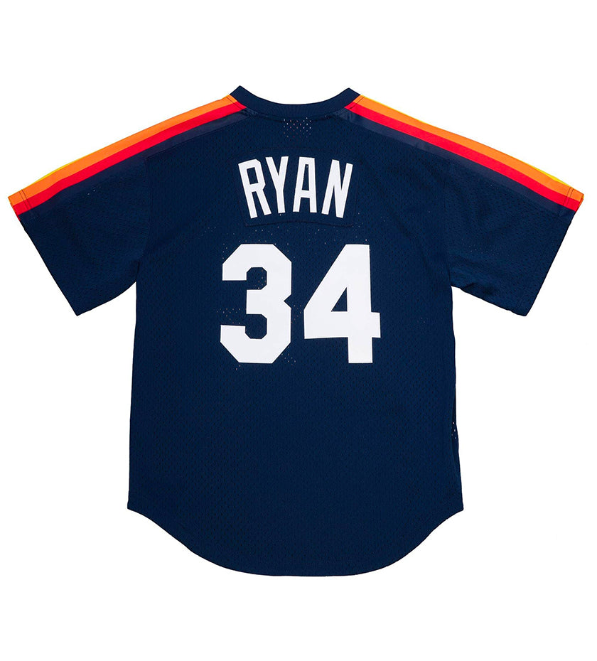 1988 Houston Astros Nolan Ryan Authentic MLB BP Pullover Jersey (Navy)