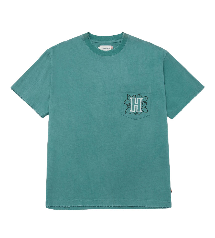 Floral Pocket S/S Tee (Teal)
