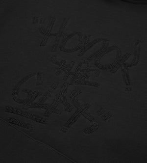 Script Embroidered Hoodie (Black)