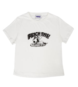 Fetch This S/S Women's Baby Tee (White)
