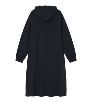 Roomy L/S Hood Dress (Black)