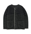 Knit Cardigan (Charcoal Wool Poly Shaggy Knit)