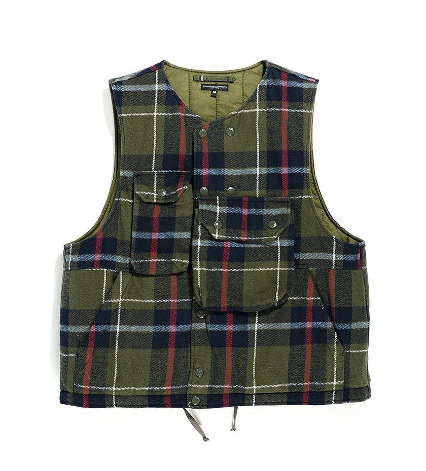 Cover Vest (Green / Navy Big Plaid Heavy Flannel)