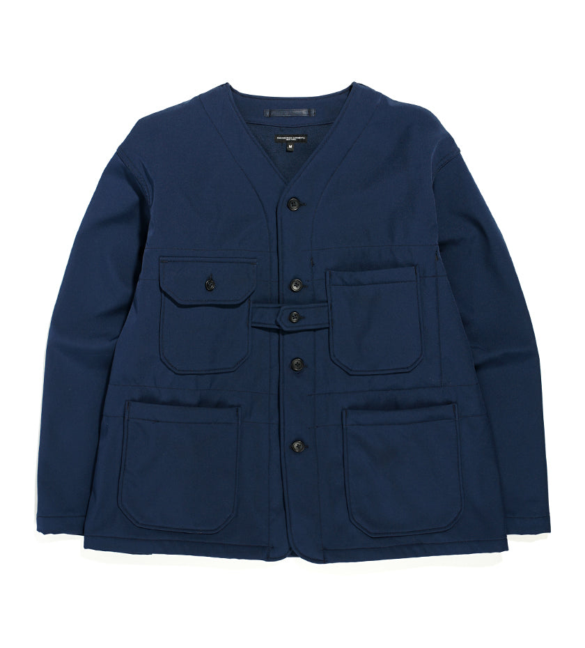 Cardigan Jacket (Navy Polyester Bonded Fleece)