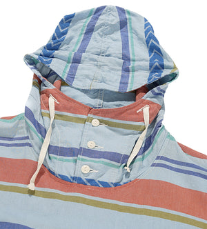 Cagoule Shirt (Blue Horizontal Multi Stripe)