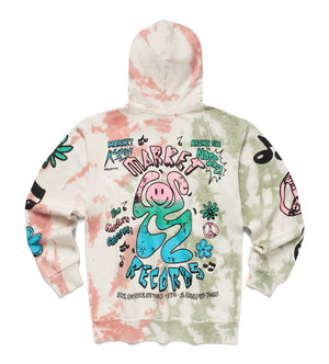 Smiley Market Records Angel Sigh Hoodie (Sand Tie-Dye)