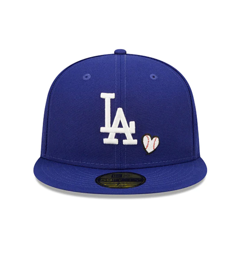 Heart Los Angeles Dodgers Royal Blue Pink Bottom 50th Anniversary New Era  59Fifty Fitted