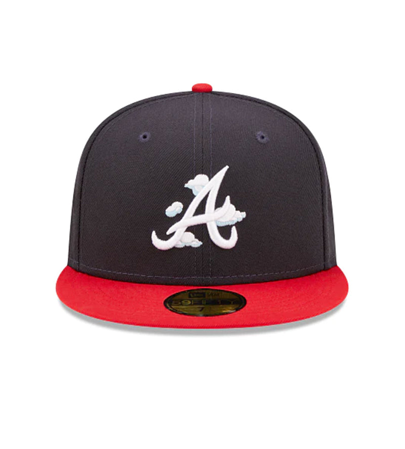 Atlanta Braves Comic Cloud 59FIFTY Fitted Cap (Navy / Red)