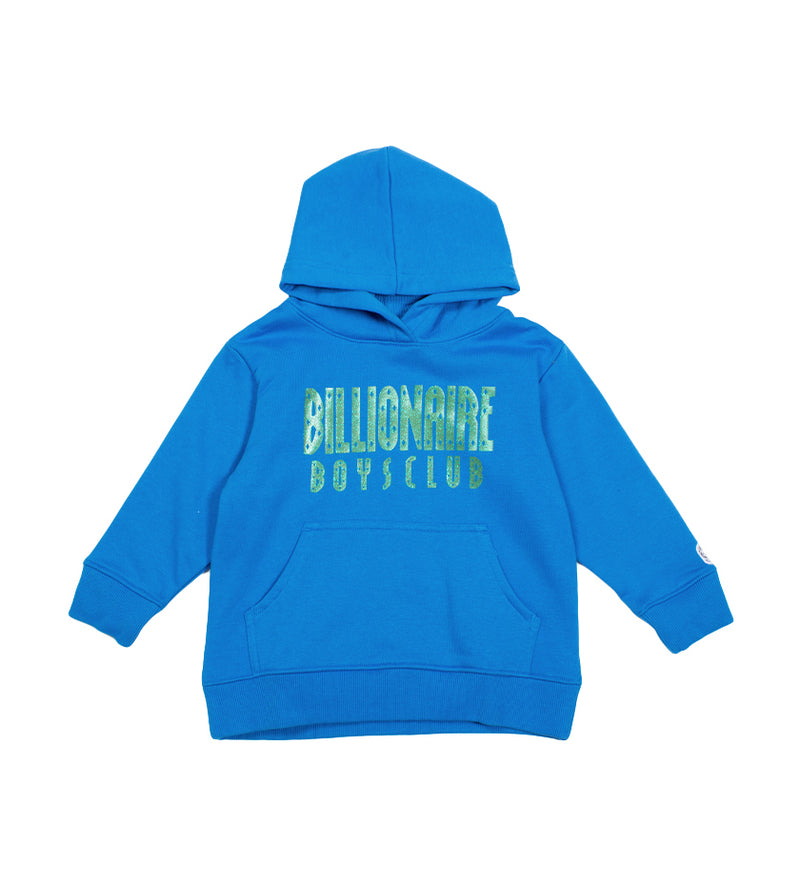 Kids Straight Font Hoodie (Blue Aster)