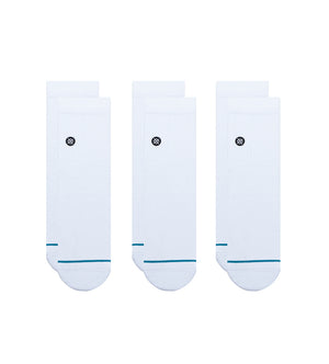 3-Pack Icon Quarter Socks (White)
