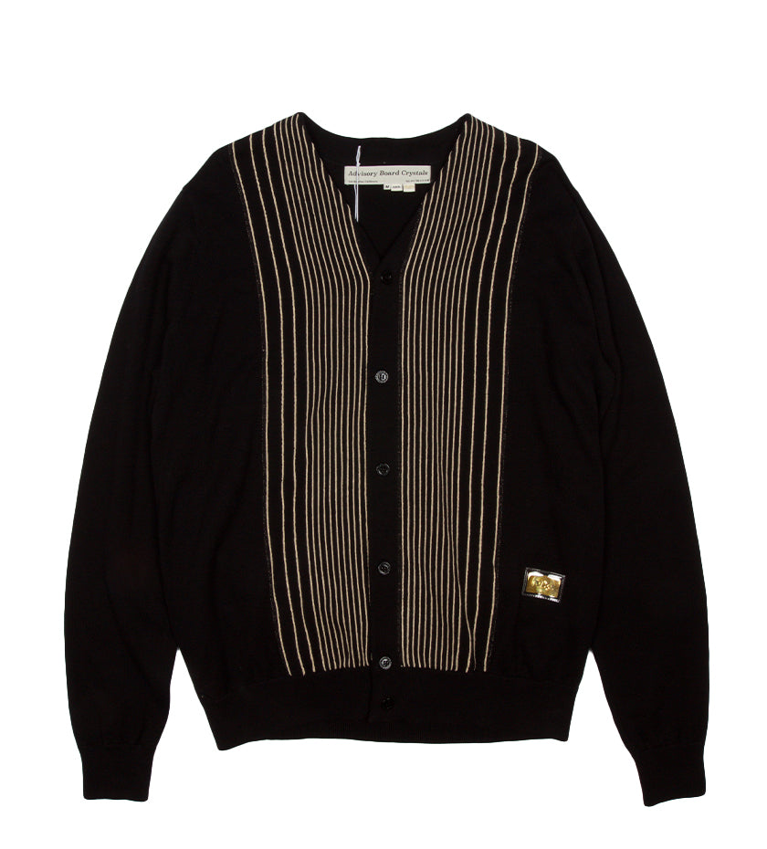 Abc. Vertical Stripe Cardigan (Black)