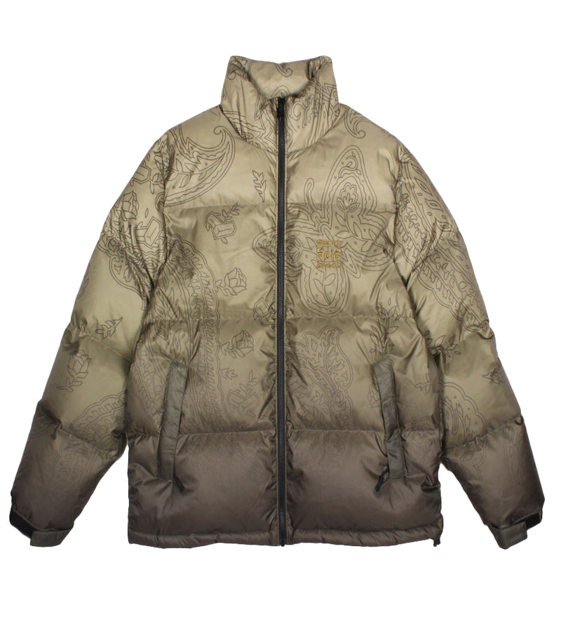Paisley Butterfly Puffer (Olive)