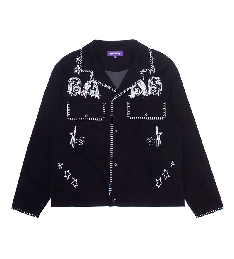 Embroidered Mechanics Jacket (Black)