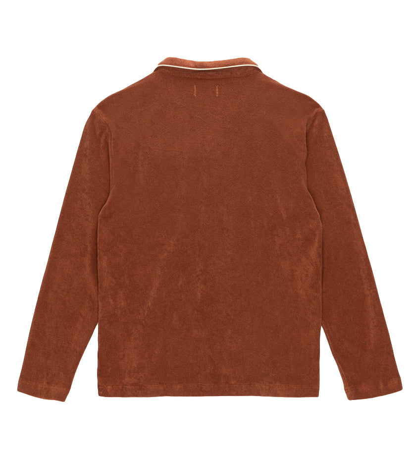 Smokey Terry Cloth L/S Button Up (Terra Cotta)