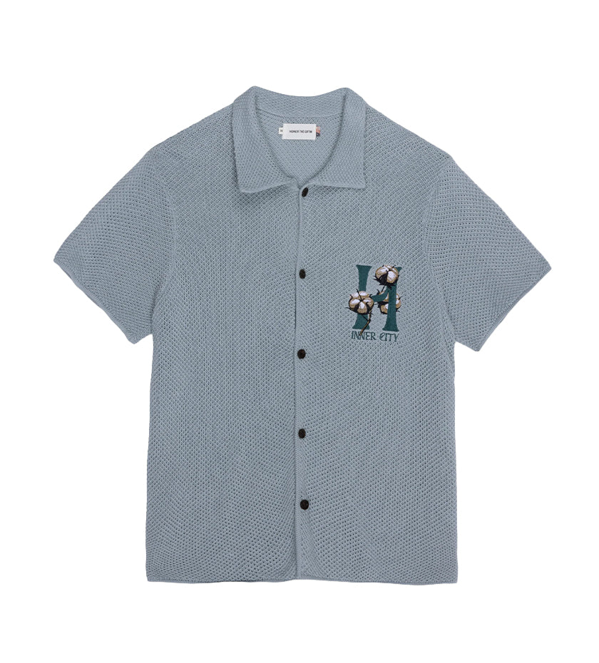 Knit H S/S Button Up (Slate)