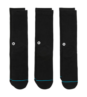 Icon 3-Pack Socks (Black)