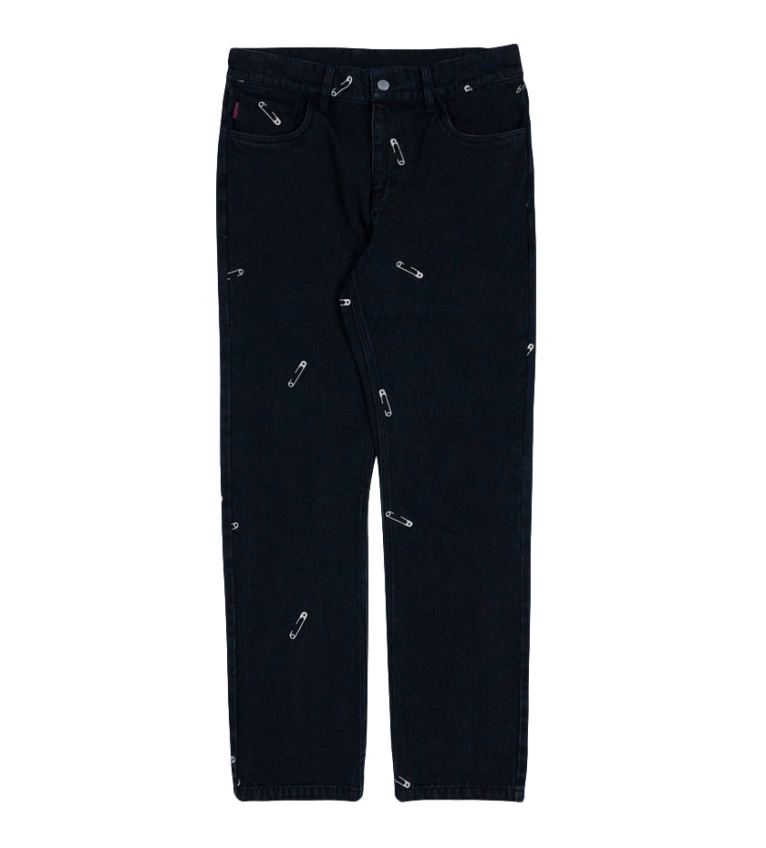 Safety Pin 5 Pocket Denim (Black)