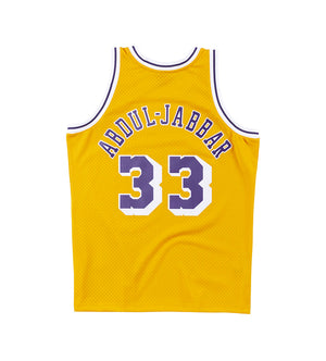 1984-85 Kareem Abdul-Jabbar Los Angeles Lakers Swingman Jersey (Light Gold)