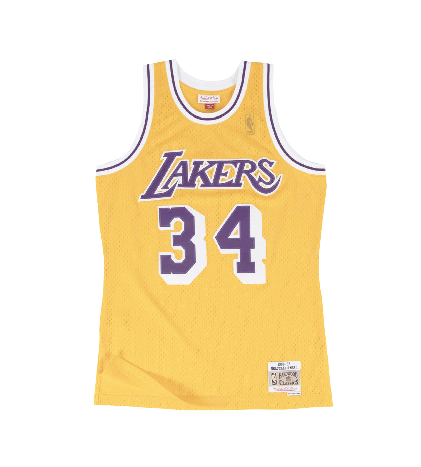  Mitchell & Ness NBA Swingman Home Jersey Lakers 96 Shaquille  O'Neal Light Gold SM : Sports & Outdoors