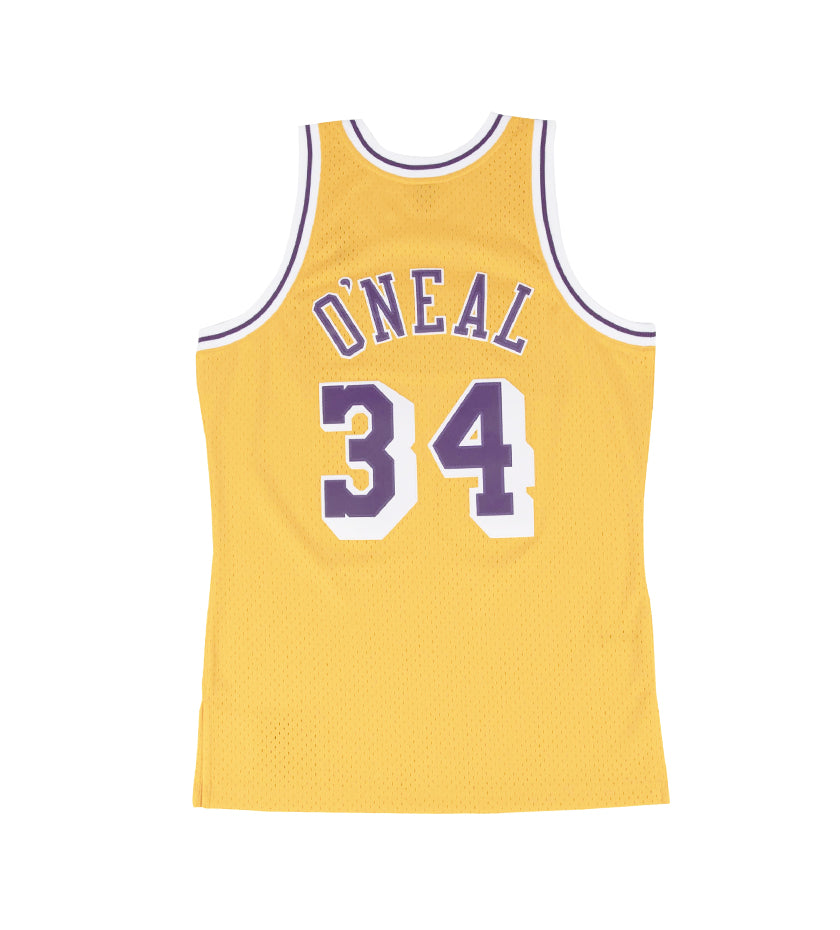  Shaquille O'Neal Los Angeles Lakers Men's 1999-00 Home Swingman  Jersey (4X-Large) Yellow : Sports & Outdoors