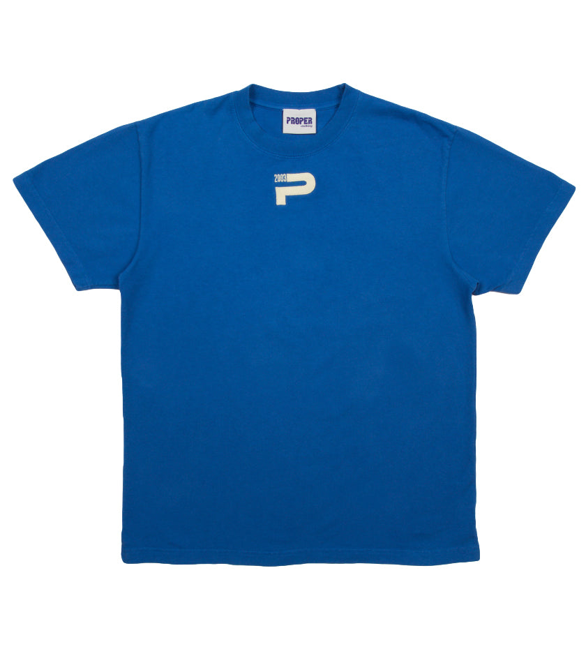 Embroidered S/S Tee (Cobalt)