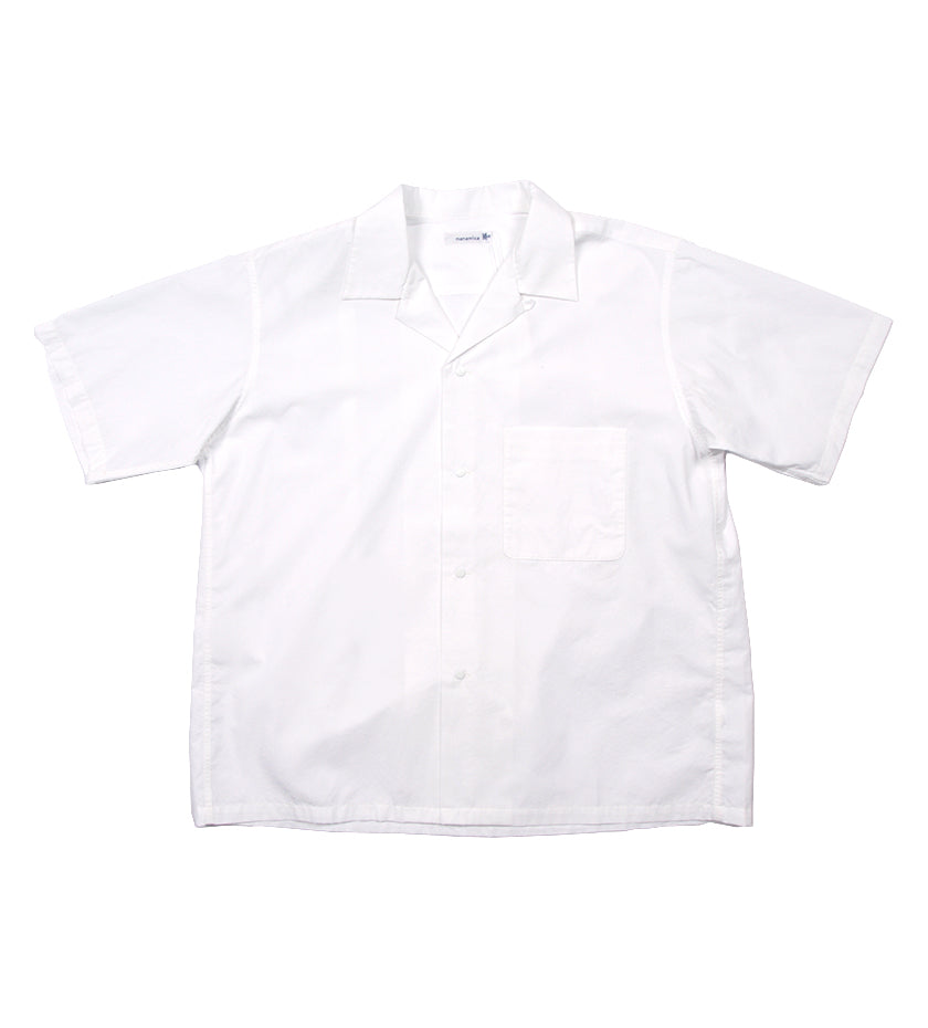 Open Collar Wind H/S Shirt (White)