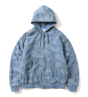 Paisley Denim Jacket (Light Blue)