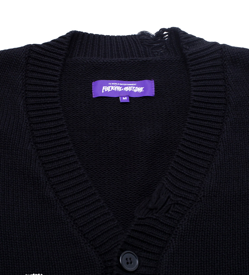 Distressed Cardigan (Black)