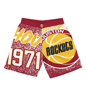 Houston Rockets Jumbotron Sublimated Shorts (Scarlet)